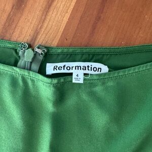 Reformation Vibrant Green skirt